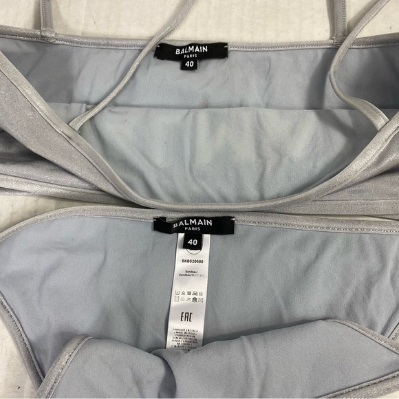 BALMAIN Two-Piece Logo Embossed Bandeau Bikini Set - Picture 10 of 14